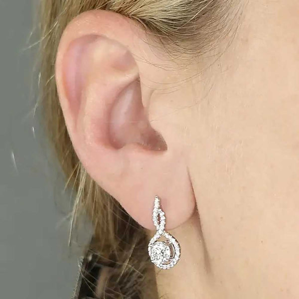 Francis & Gaye Sterling Silver Moissanite Set Fancy Earring Drops