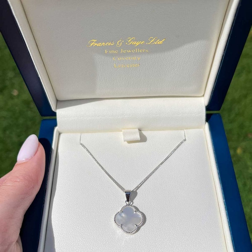 Francis & Gaye Sterling Silver Mother of Pearl Flower Necklace