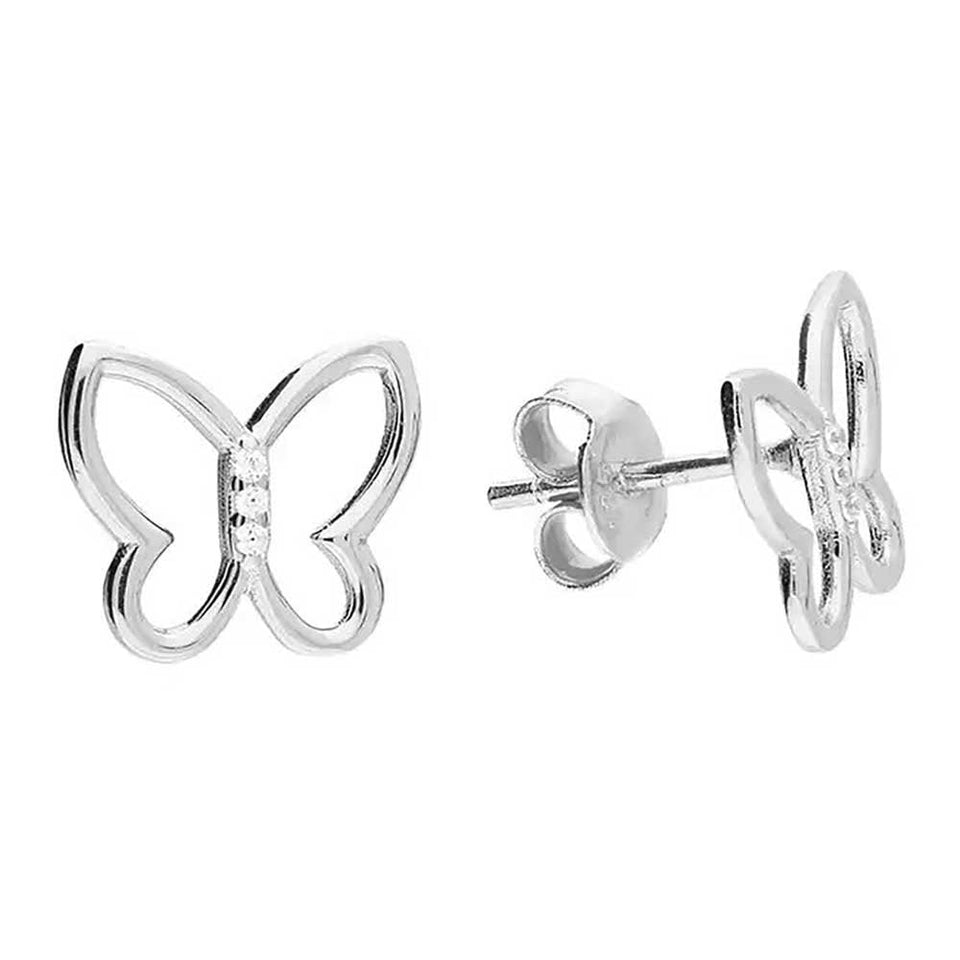 Francis & Gaye Sterling Silver Open Butterfly Earring Studs