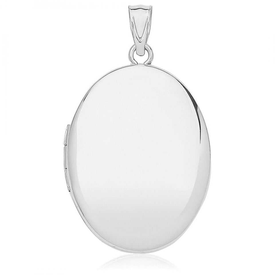 Francis & Gaye Sterling Silver Plain Oval Locket