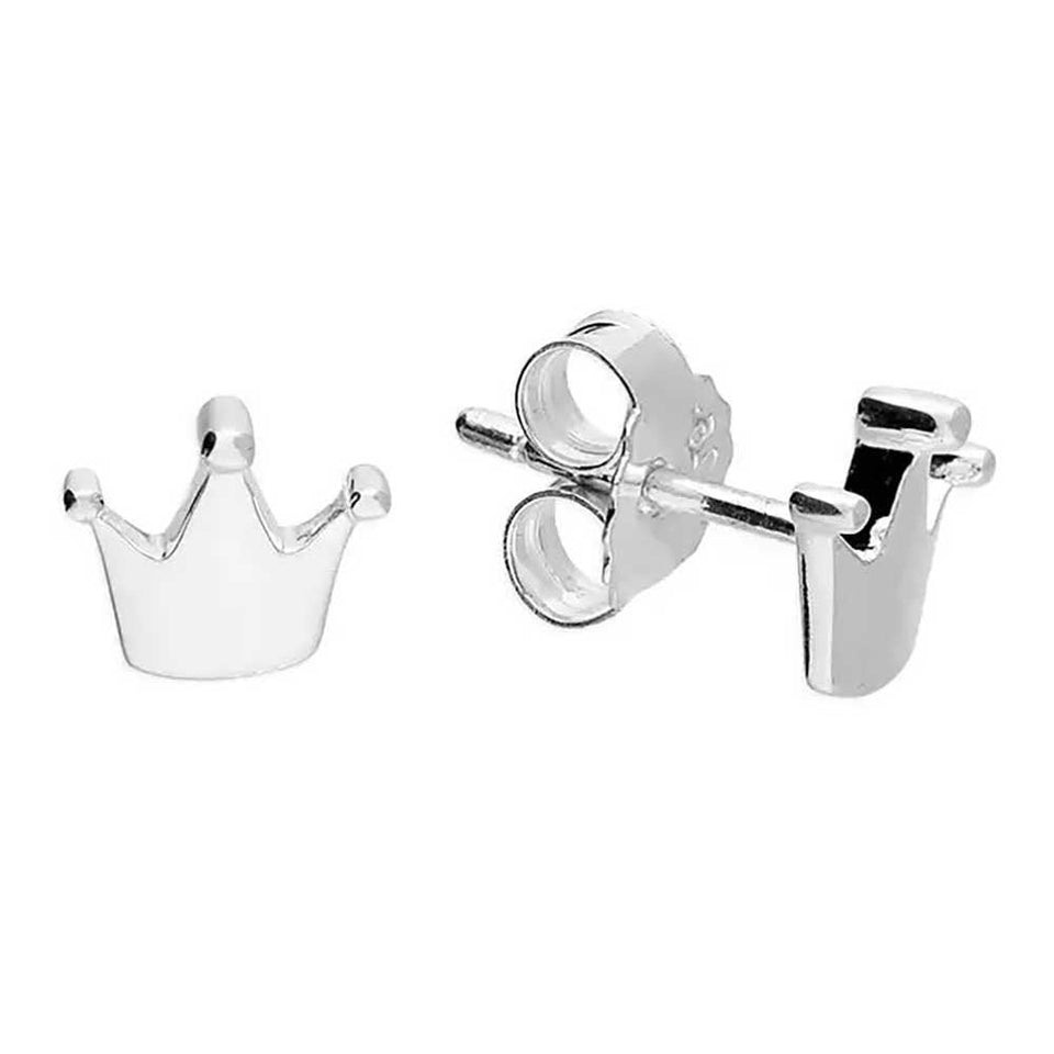 Francis & Gaye Sterling Silver Princess Crown Earring Studs
