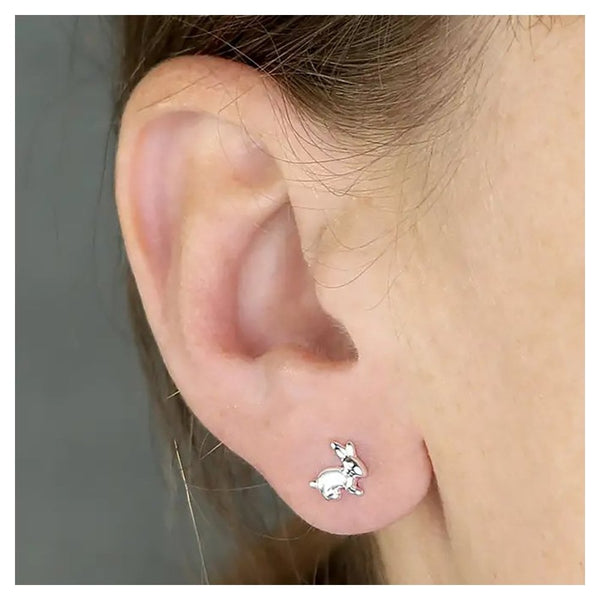 Francis & Gaye Sterling Silver Rabbit Stud Earrings