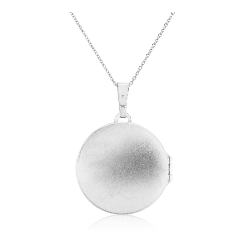 Francis & Gaye Sterling Silver Round Embossed Locket Necklace