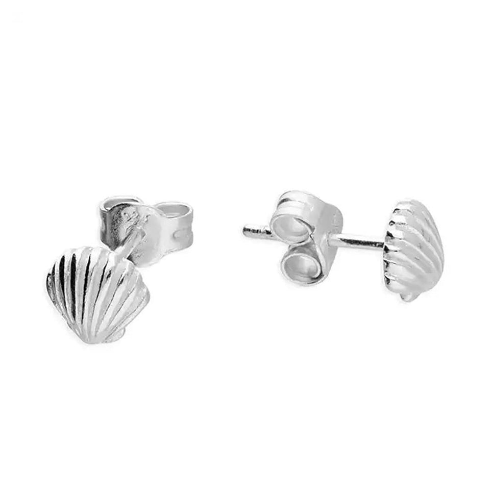 Francis & Gaye Sterling Silver Sea Shell Stud Earrings
