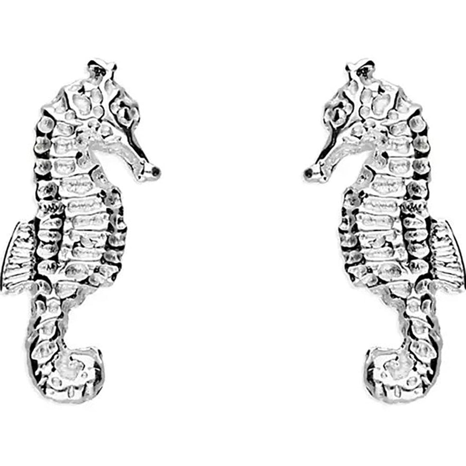 Francis & Gaye Sterling Silver Seahorse Earring Stud