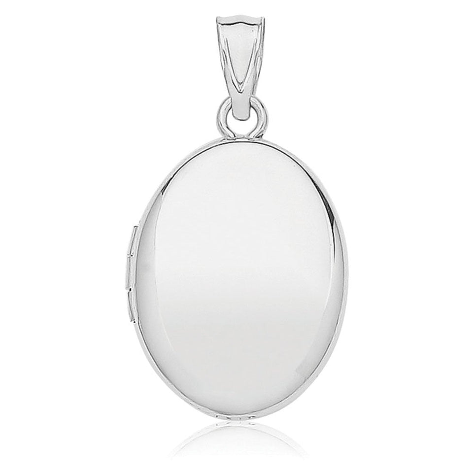 Francis & Gaye Sterling Silver Small Plain Oval Locket