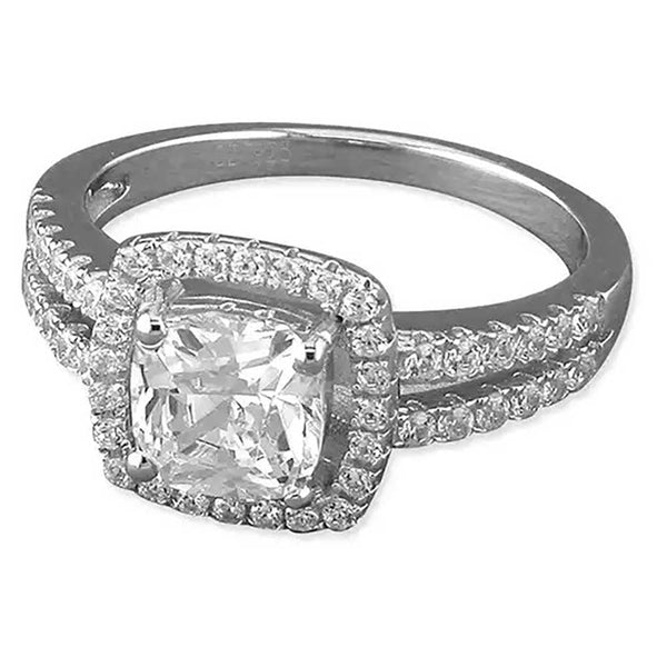 Francis & Gaye Sterling Silver Square Halo Ring