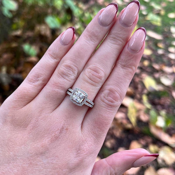 Francis & Gaye Sterling Silver Square Halo Ring