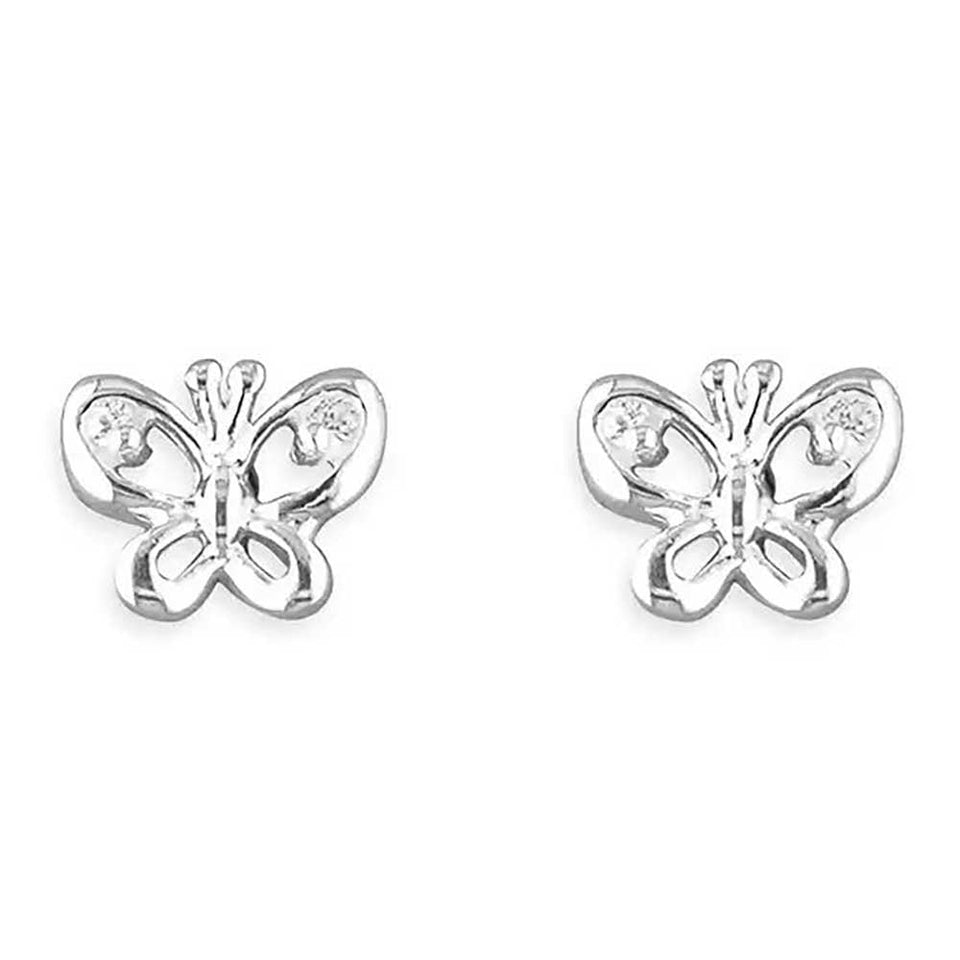 Francis & Gaye Sterling Silver Stone Set Butterfly Earrings