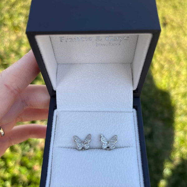 Francis & Gaye Sterling Silver Stone Set Butterfly Earrings