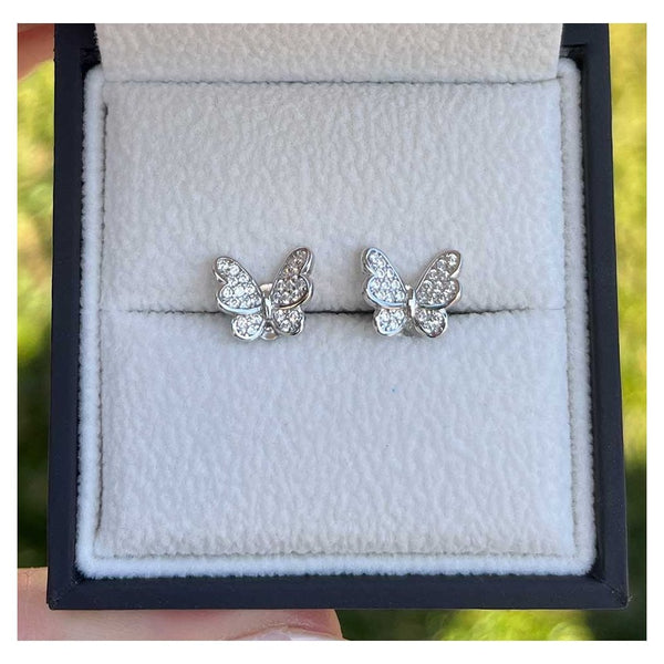 Francis & Gaye Sterling Silver Stone Set Butterfly Earrings