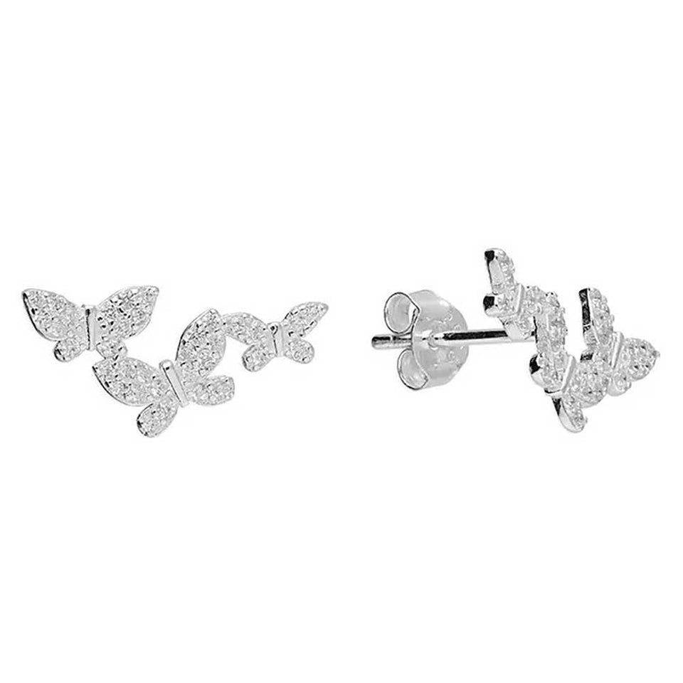 Francis & Gaye Sterling Silver Stone Set Ear Climbers