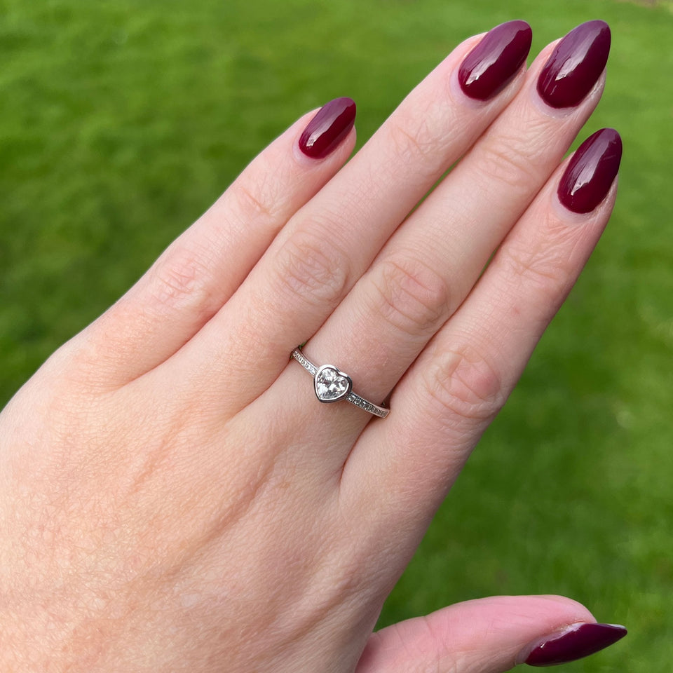 Francis & Gaye Sterling Silver Stone Set Heart Ring
