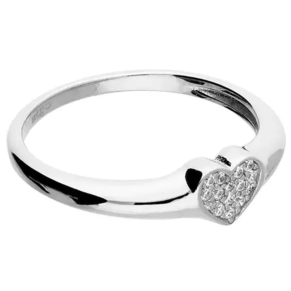 Francis & Gaye Sterling Silver Stone Set Heart Ring