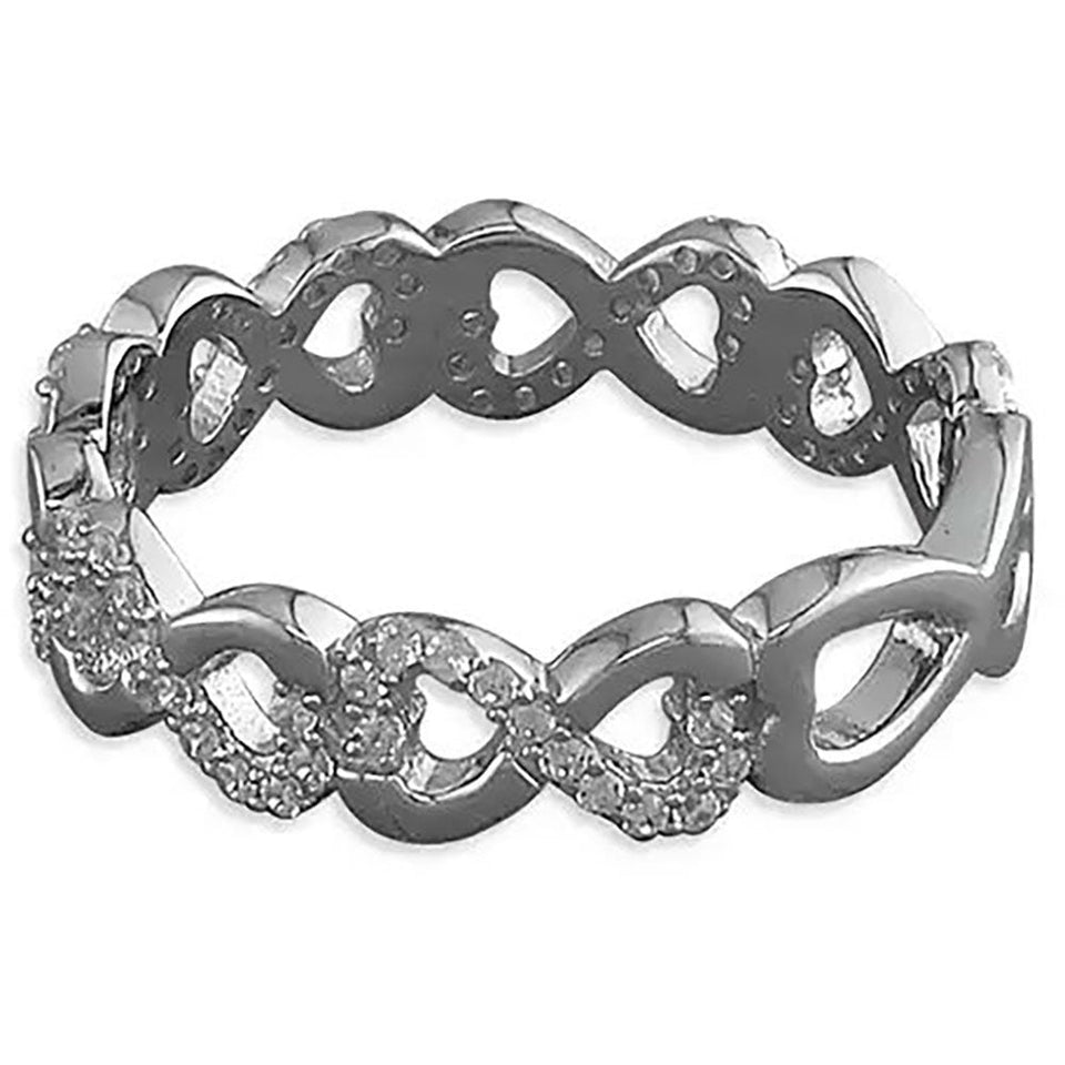 Francis & Gaye Sterling Silver Stone Set Infinity Ring