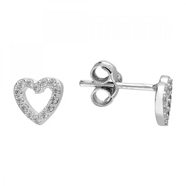 Francis & Gaye Sterling Silver Stone Set Open Heart Earrings