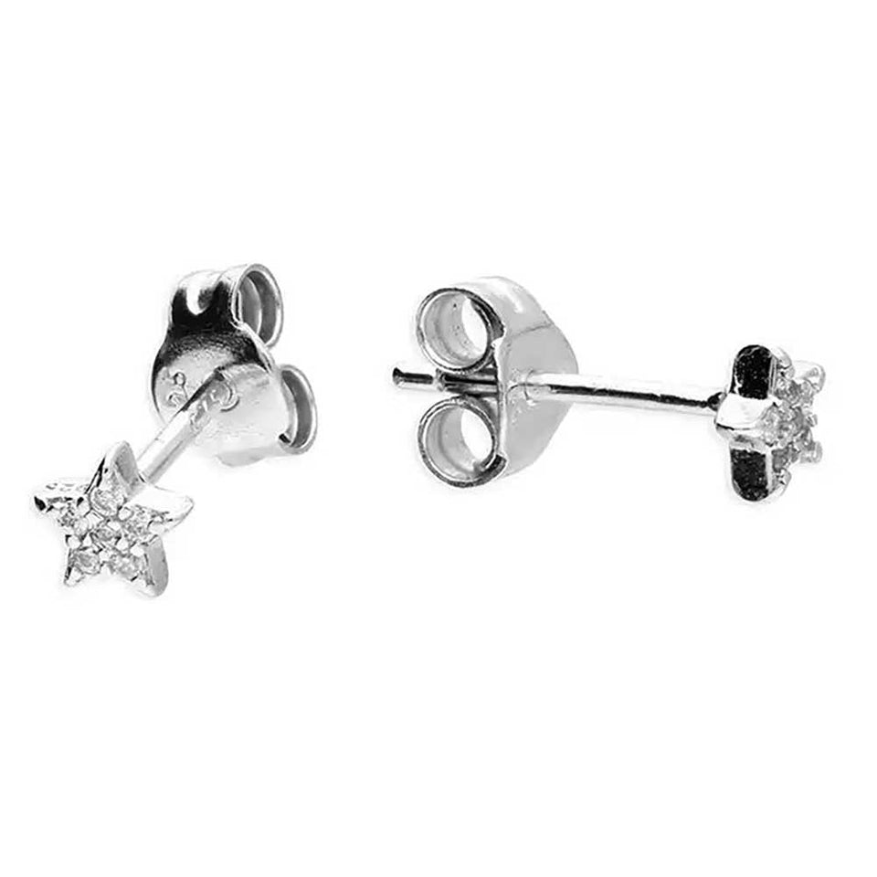 Francis & Gaye Sterling Silver Stone Set Star Earring Studs