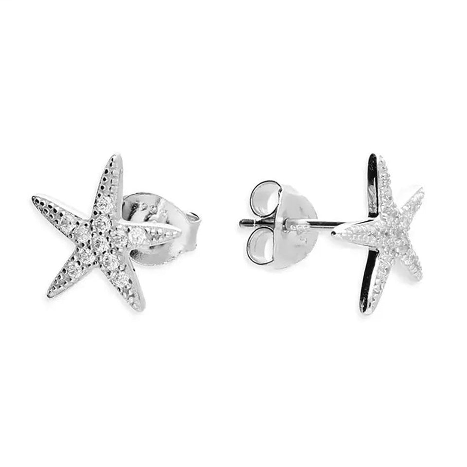 Francis & Gaye Sterling Silver Stone Set Starfish Earrings