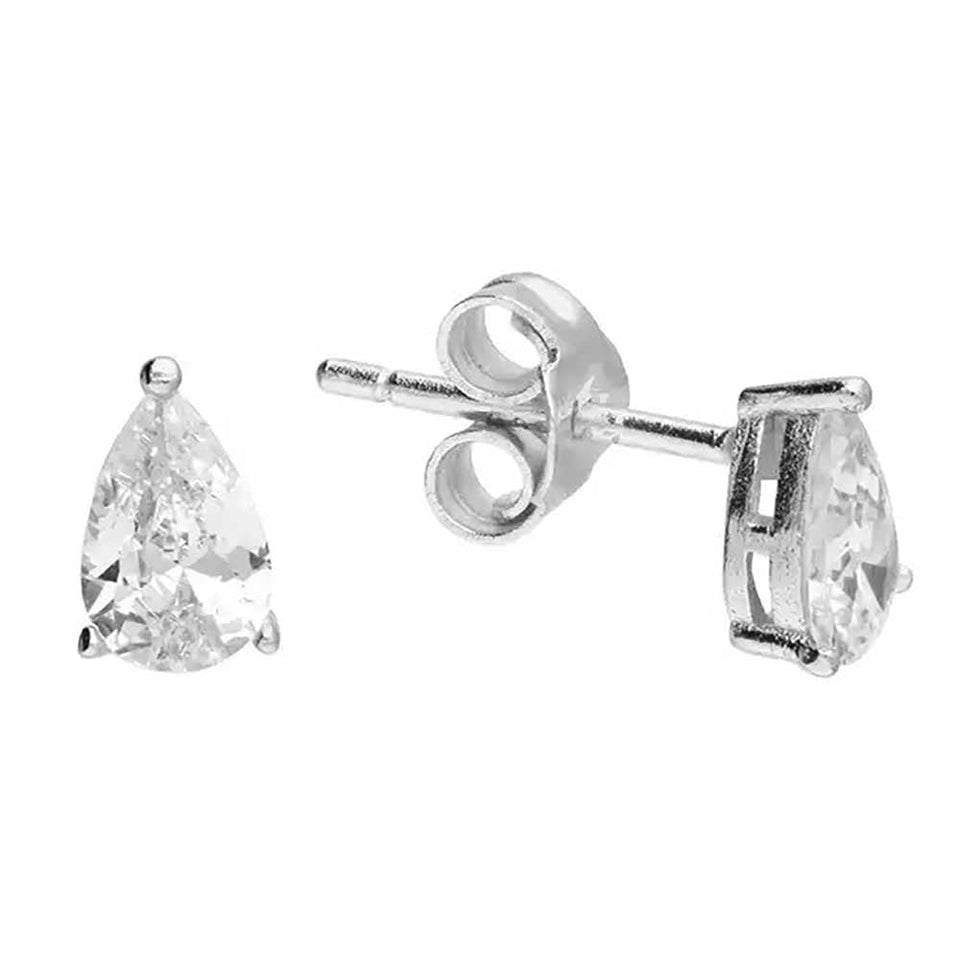 Francis & Gaye Sterling Silver Stone Set Teardrop Earrings