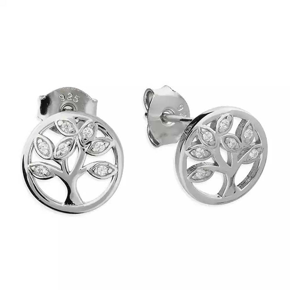 Francis & Gaye Sterling Silver Stone Set Tree of Life Earrings