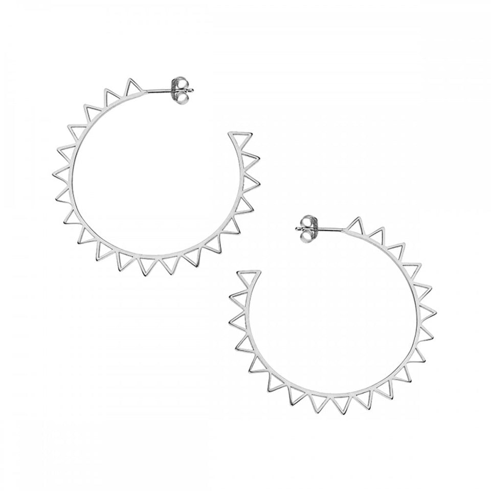 Francis & Gaye Sterling Silver Sun Studded Hoops