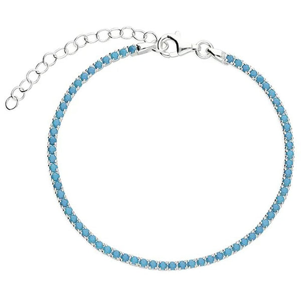 Francis & Gaye Sterling Silver Synthetic Turquoise Tennis Bracelet