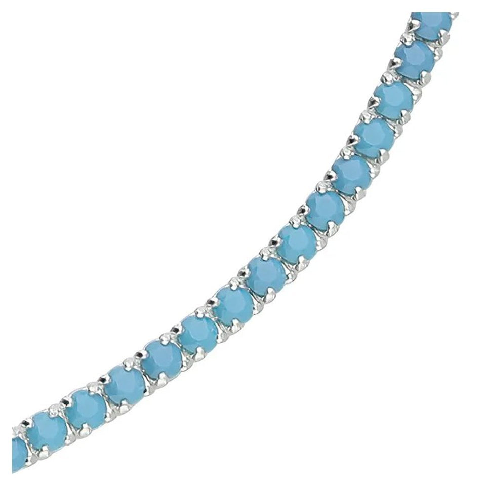 Francis & Gaye Sterling Silver Synthetic Turquoise Tennis Bracelet