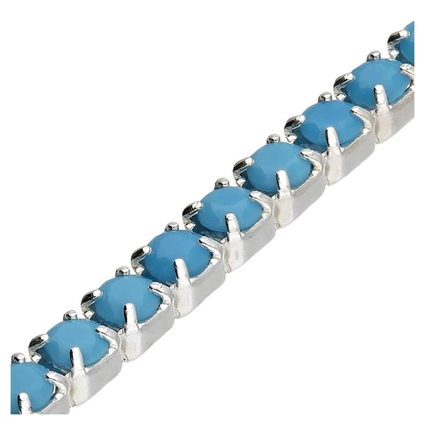 Francis & Gaye Sterling Silver Synthetic Turquoise Tennis Necklace