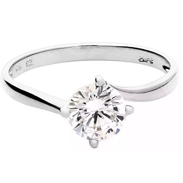 Francis & Gaye Sterling Silver Twisted Solitaire Ring