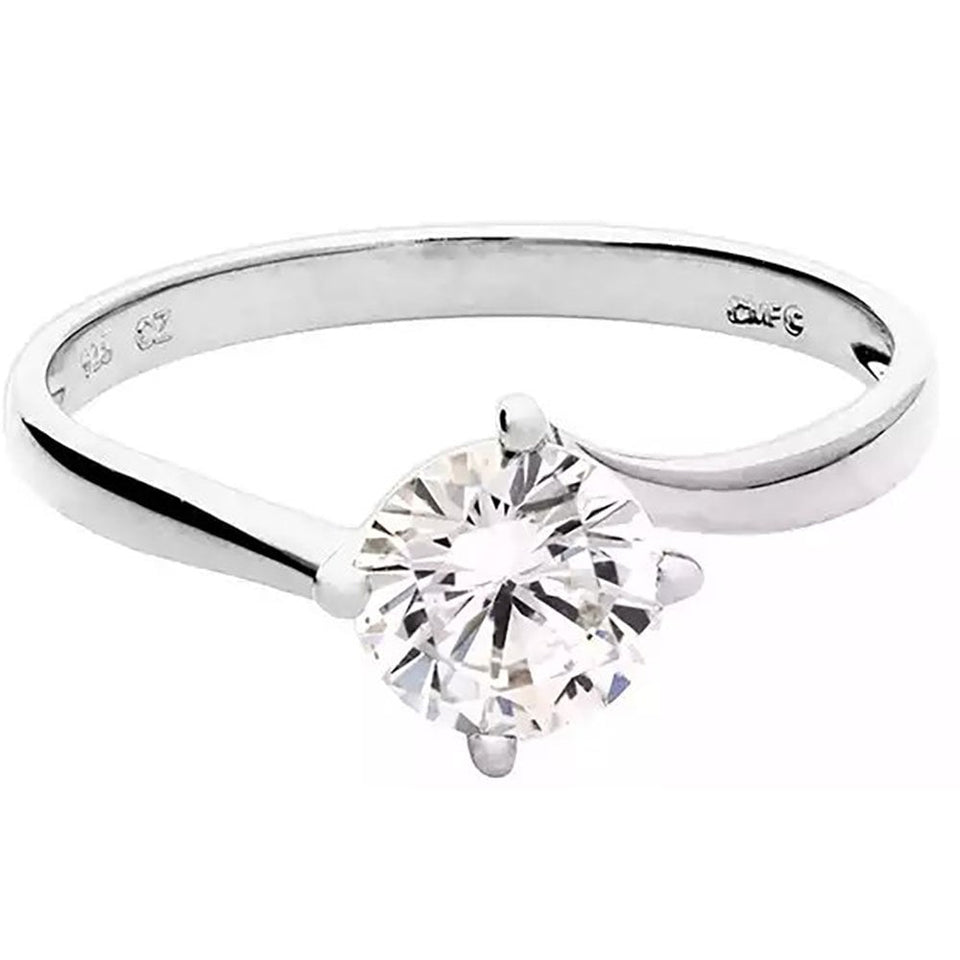 Francis & Gaye Sterling Silver Twisted Solitaire Ring