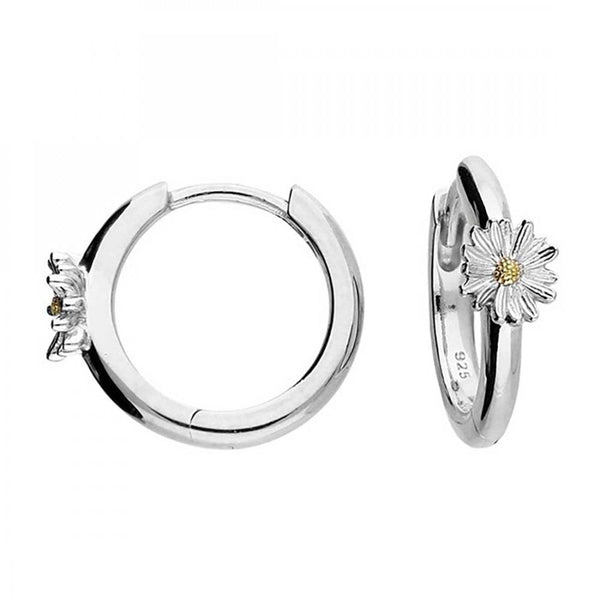 Francis & Gaye Sterling Silver Two Tone Daisy Hoops
