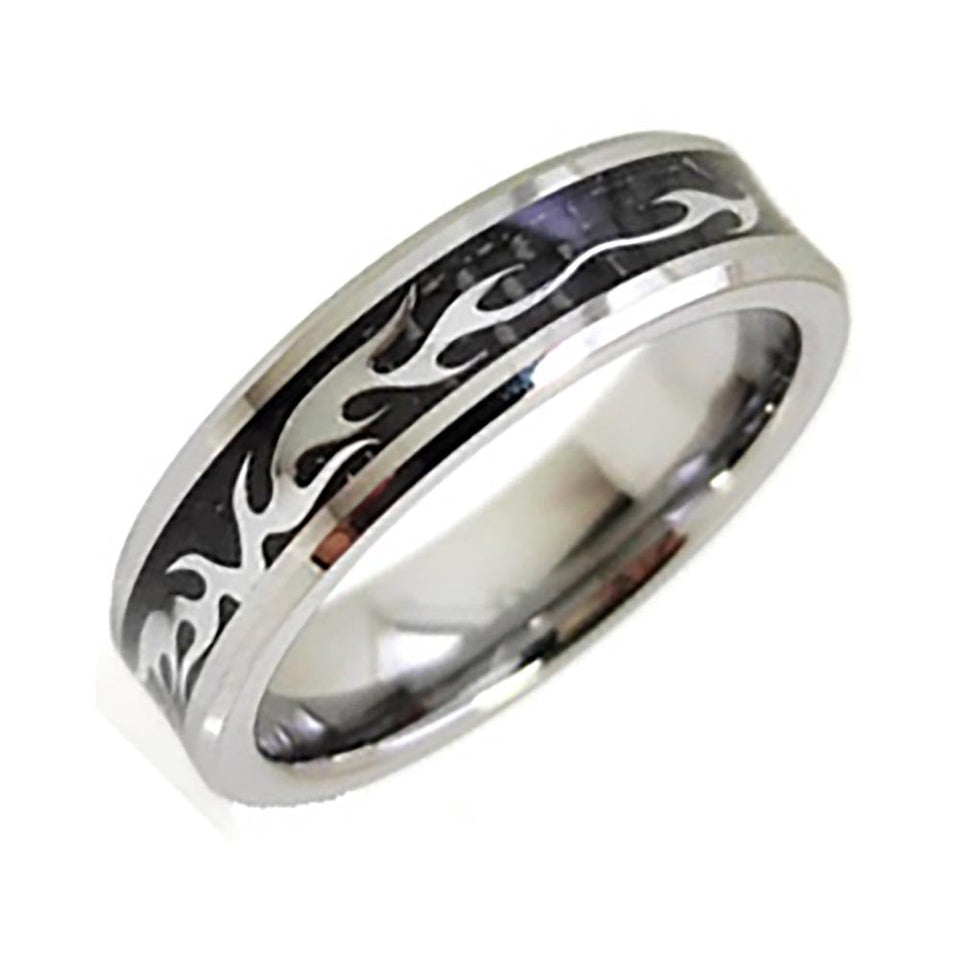 Francis & Gaye Tungsten Black Carbon Fibre 7mm Ring