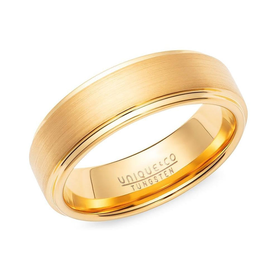 Francis & Gaye Tungsten Gold Plated Polished 7mm Ring