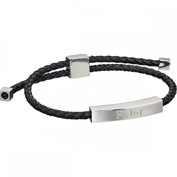 Fred Bennett 'Farther' Leather Engravable Bracelet