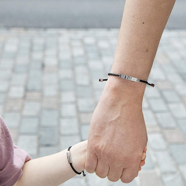 Fred Bennett 'Farther' Leather Engravable Bracelet