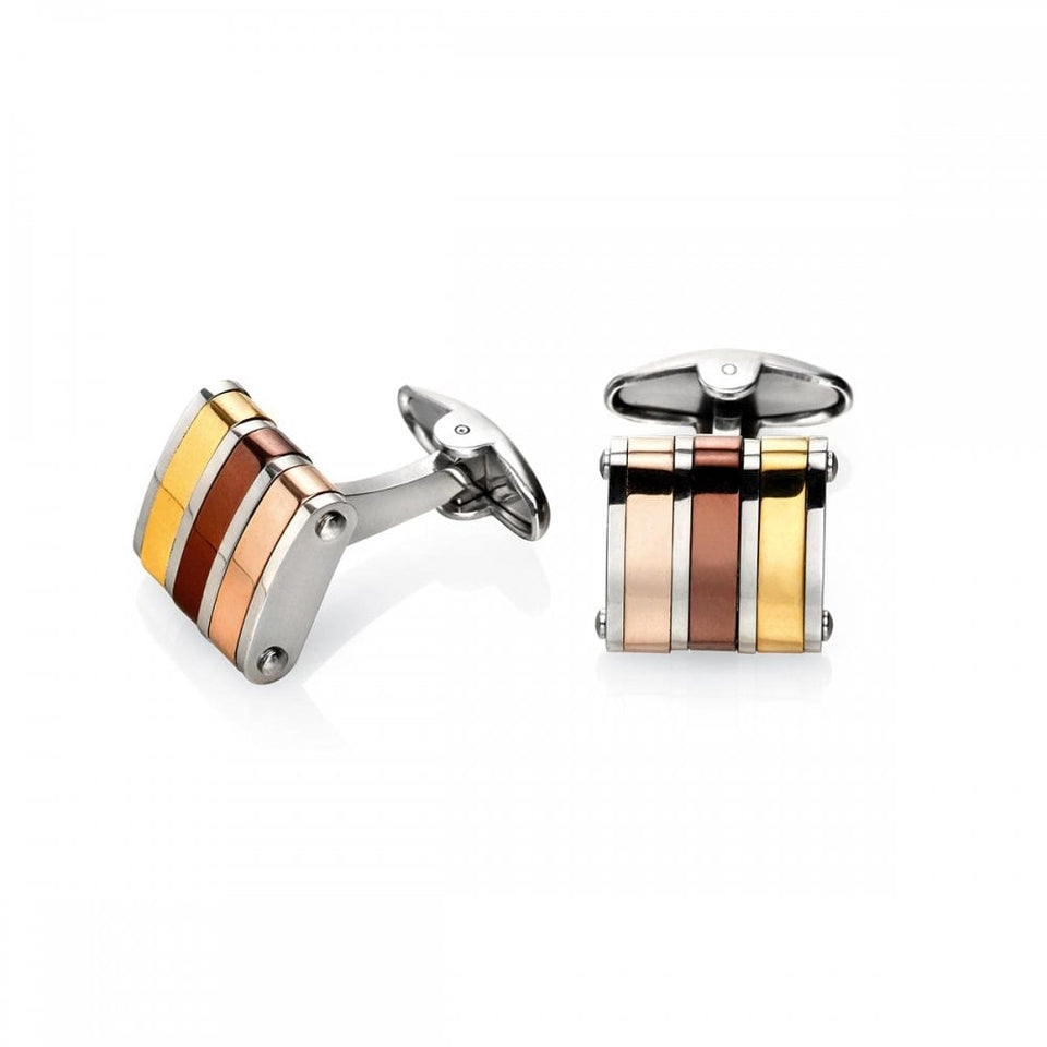 Fred Bennett Gold, Brown and Rose Cufflinks