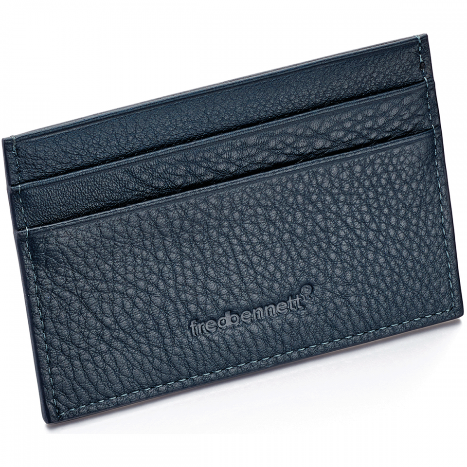 Fred Bennett Navy Blue Leather Card Holder
