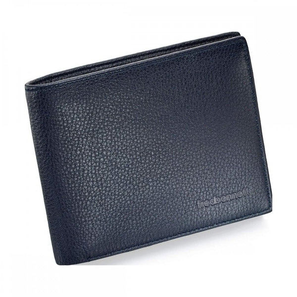 Fred Bennett Navy Blue Leather Wallet