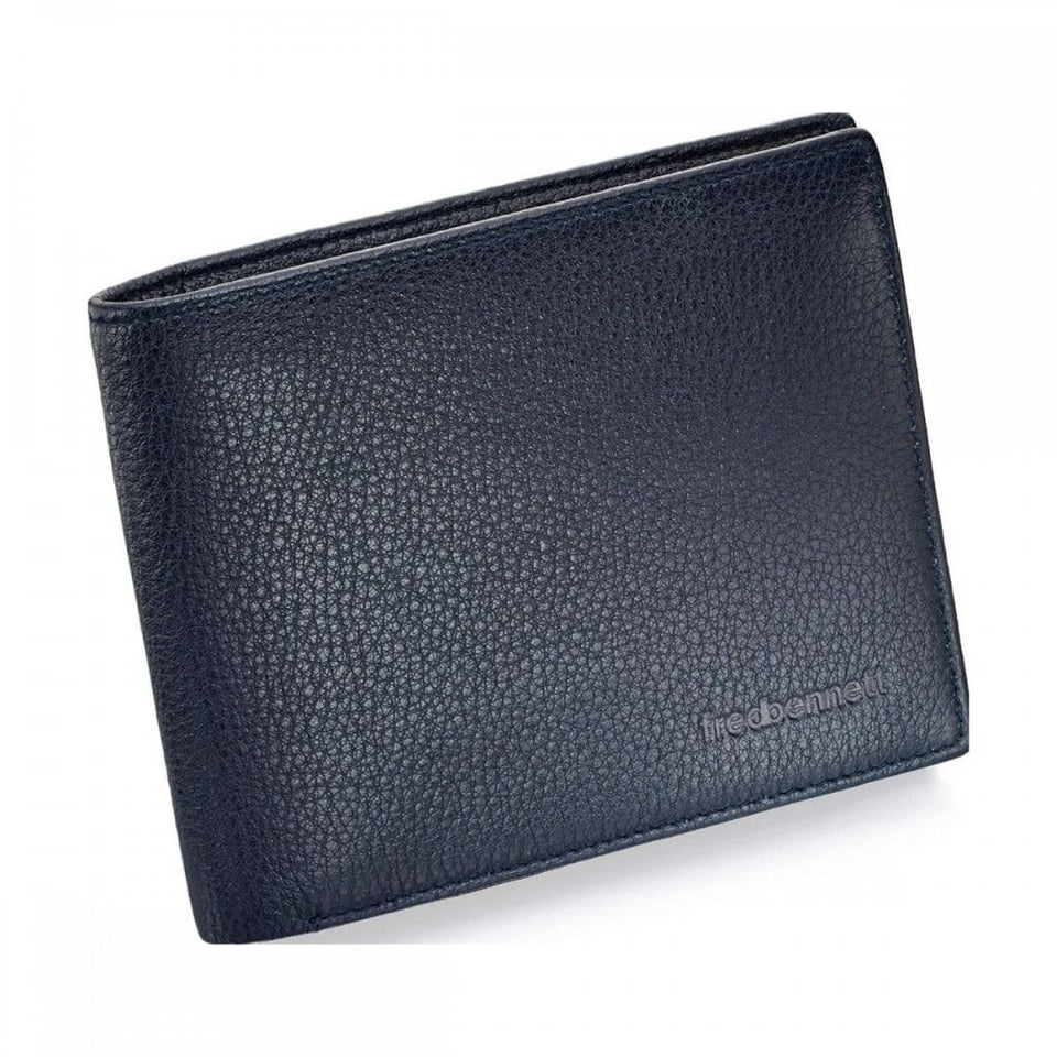 Fred Bennett Navy Blue Leather Wallet