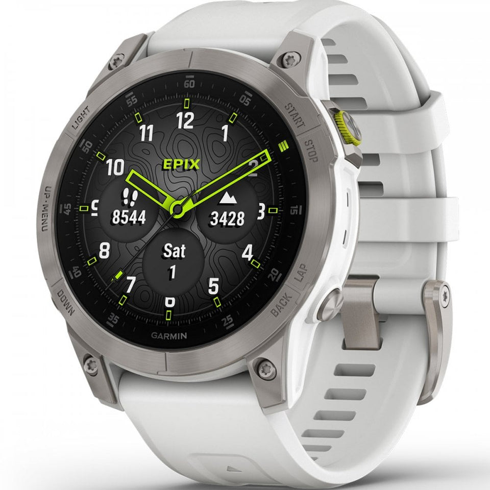 Garmin epix™ (Gen 2) Titanium Smartwatch, Carrera White, 47mm