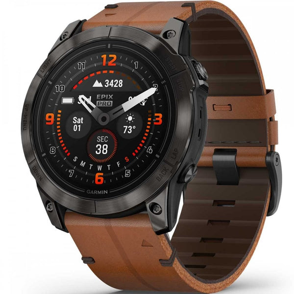 Garmin epix™ PRO (Gen 2) 51mm Chestnut Leather Titanium Smartwatch