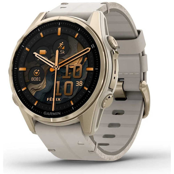 Garmin fēnix® 8 43mm Limestone Leather Band Smartwatch