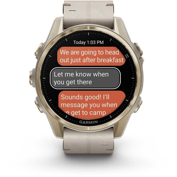 Garmin fēnix® 8 43mm Limestone Leather Band Smartwatch