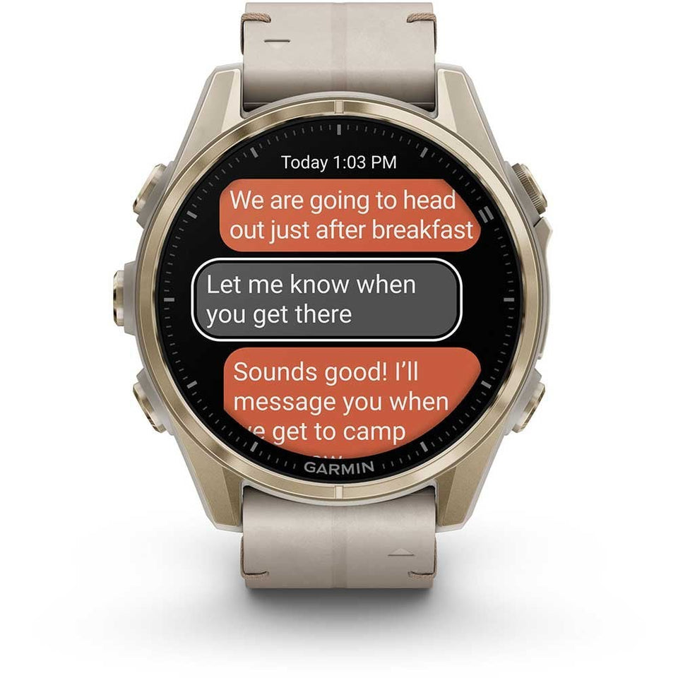 Garmin fēnix® 8 43mm Limestone Leather Band Smartwatch