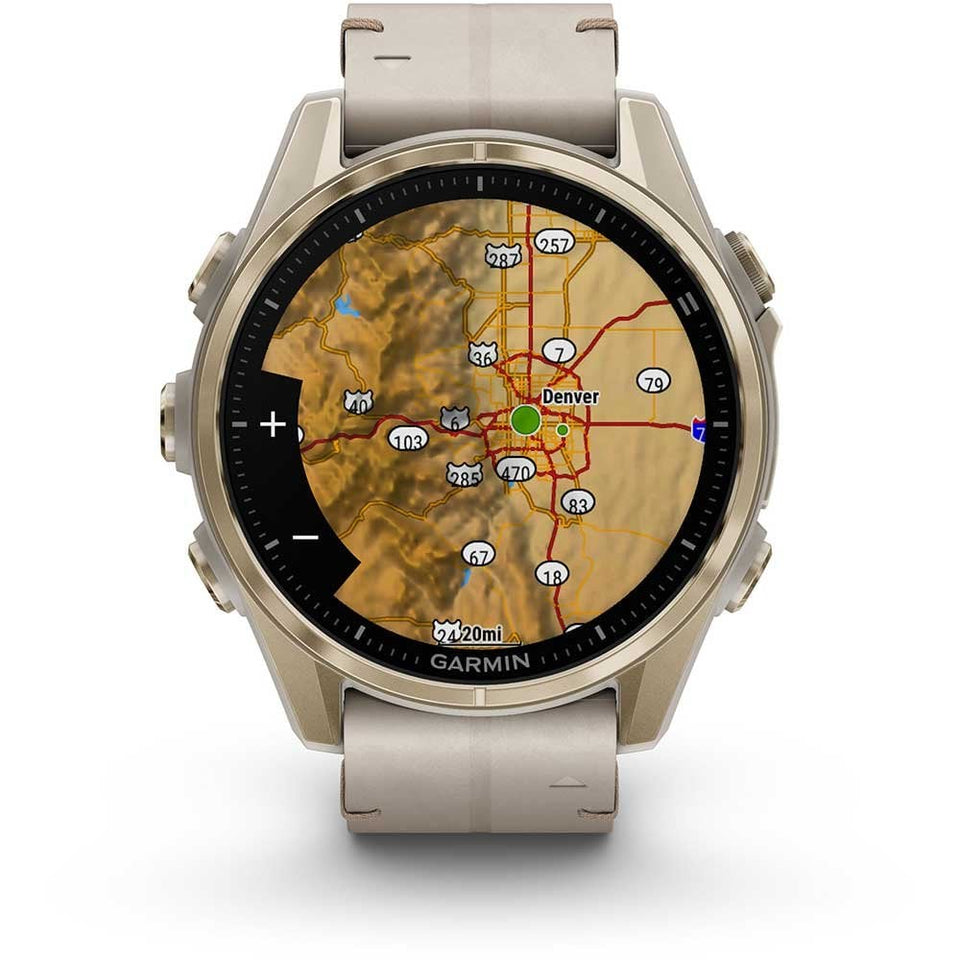 Garmin fēnix® 8 43mm Limestone Leather Band Smartwatch