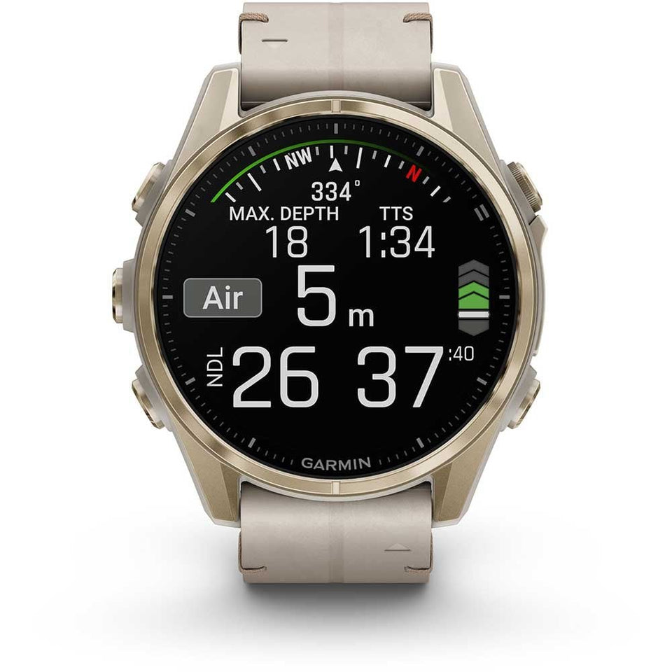 Garmin fēnix® 8 43mm Limestone Leather Band Smartwatch