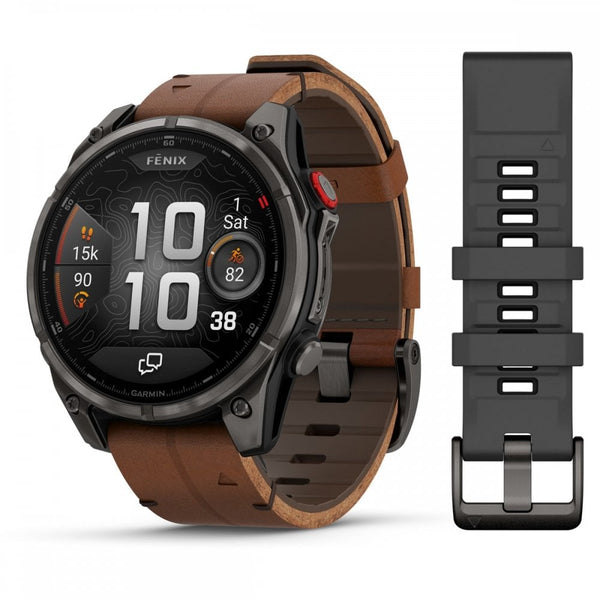 Garmin Fēnix® 8 Pro – 47 mm AMOLED Chestnut Strap Watch