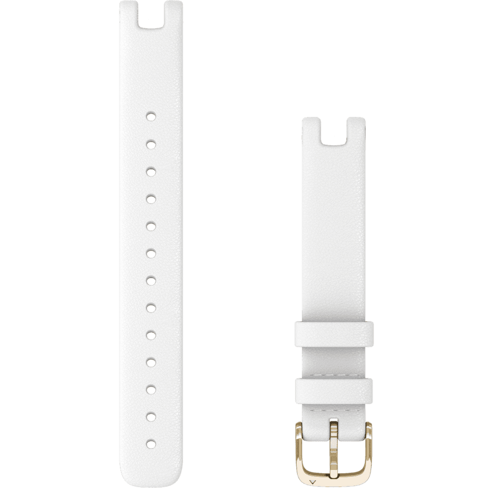 Garmin Lily® 14mm White Leather And Cream Gold Buckle Watch Strap