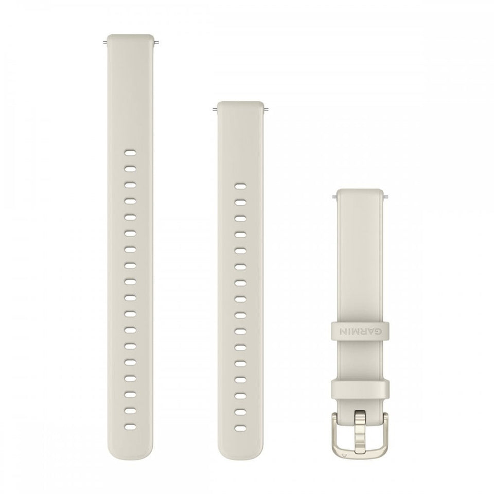 Garmin Lily® 2 14mm Bone Silicone with Lunar Gold Hardware Watch Strap