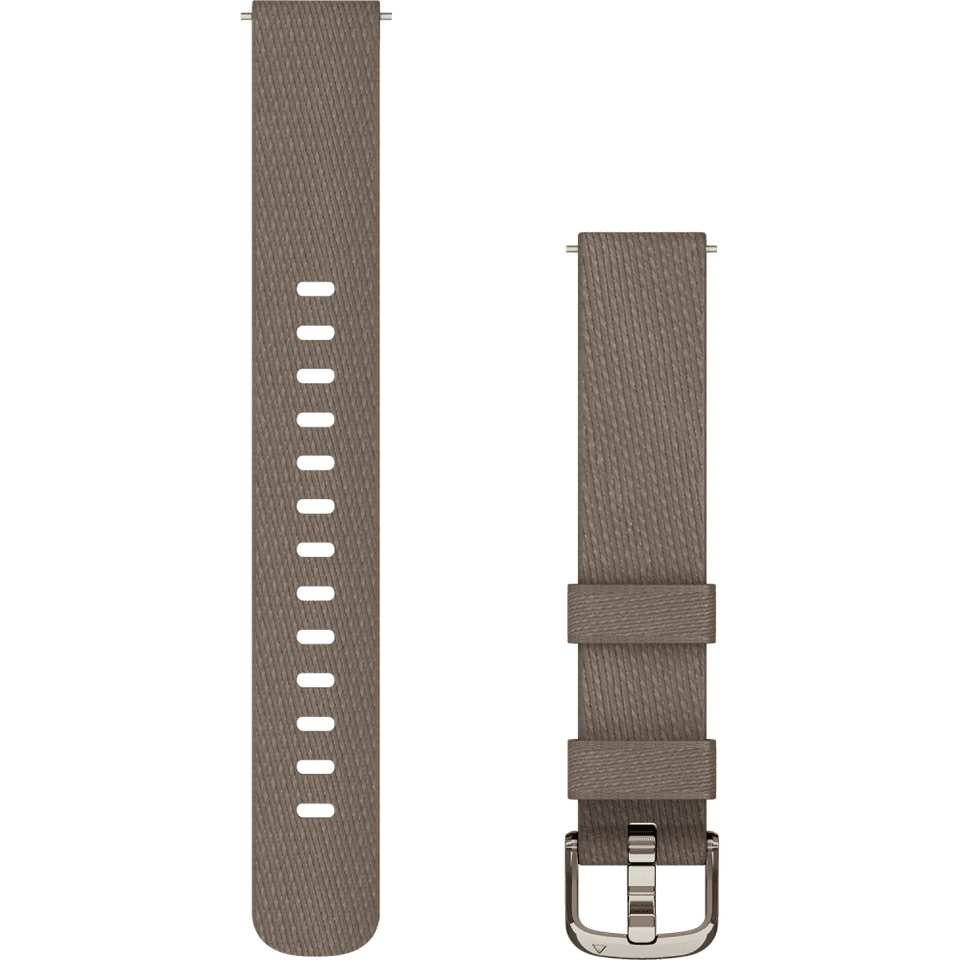 Garmin Lily® 2 14mm Coffee Nylon And Cream Gold Buckle Watch Strap
